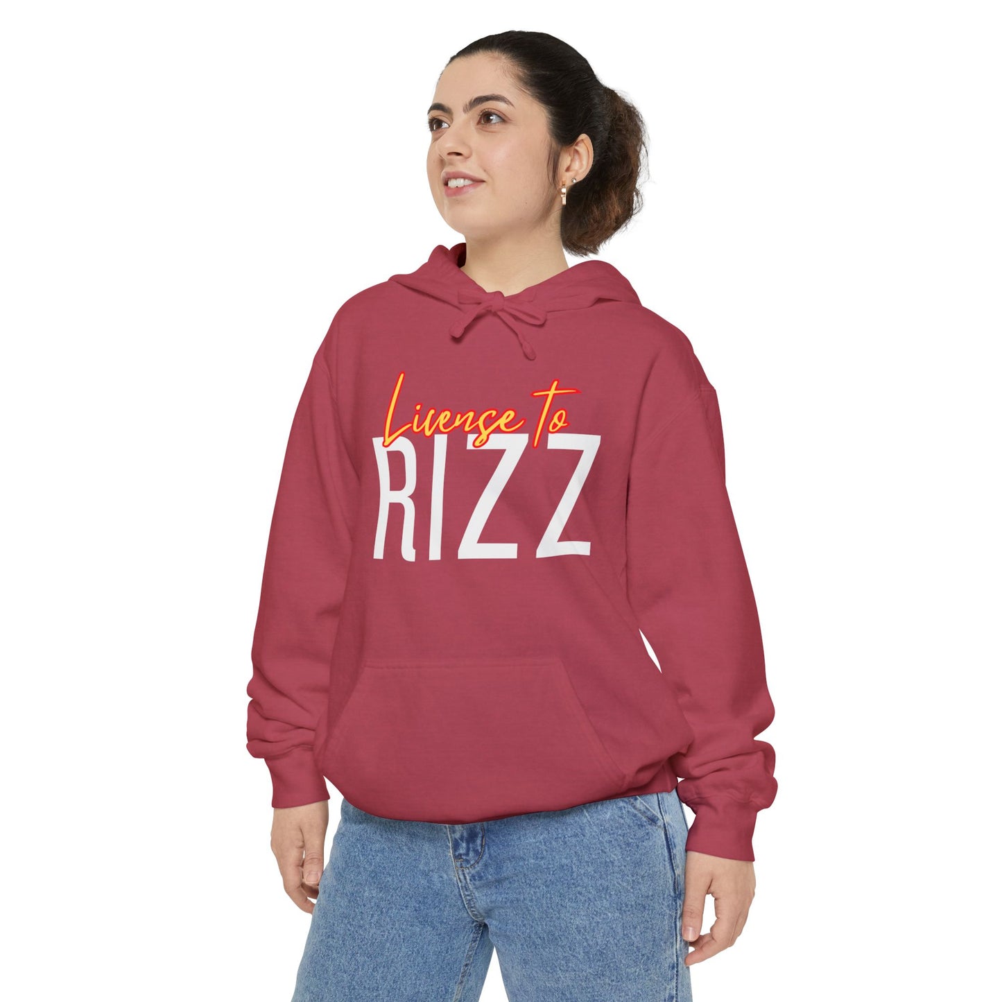 License to Rizz Unisex Garment-Dyed Hoodie - Trendy and Comfortable for Everyday Wear