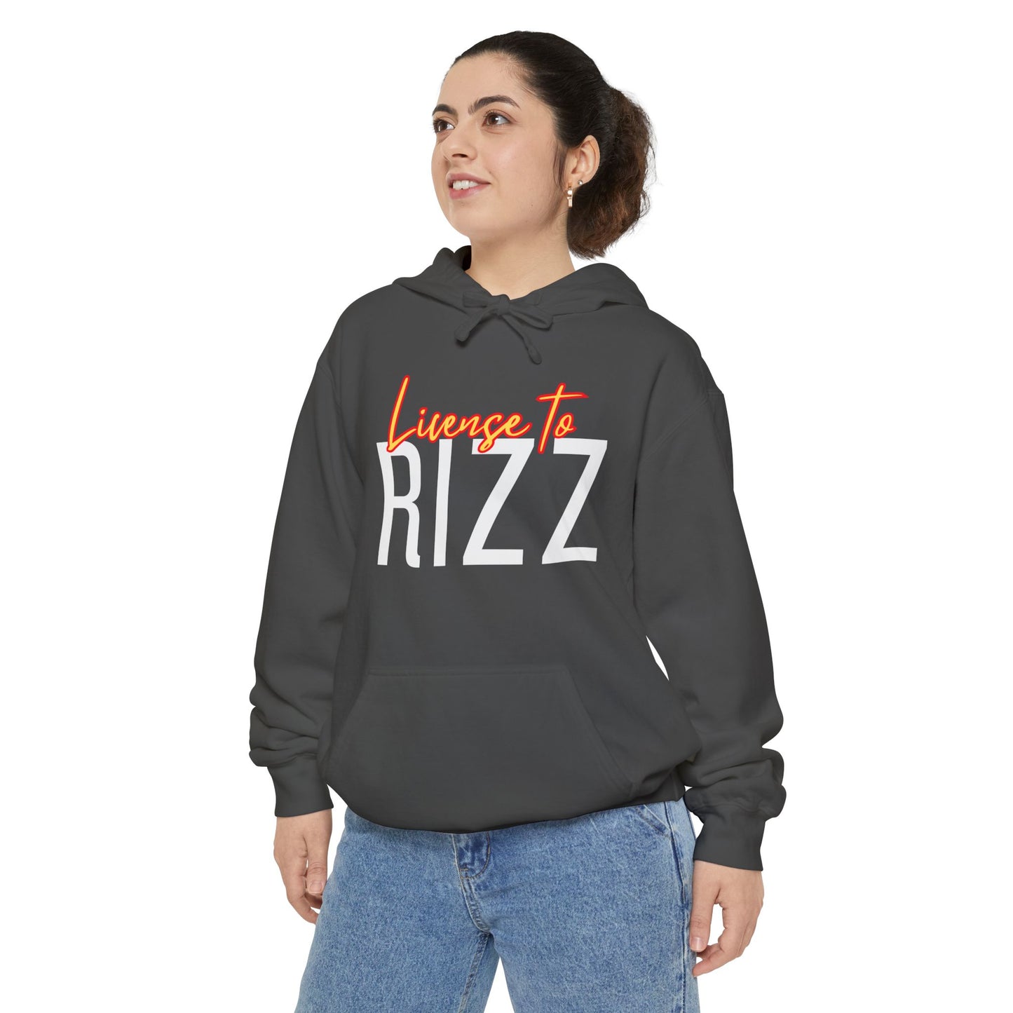 License to Rizz Unisex Garment-Dyed Hoodie - Trendy and Comfortable for Everyday Wear