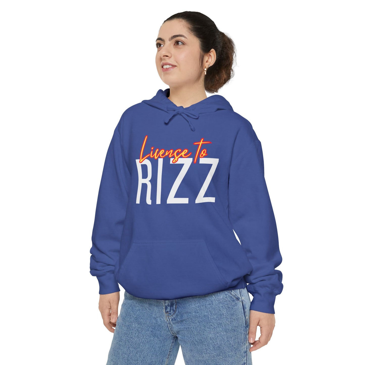 License to Rizz Unisex Garment-Dyed Hoodie - Trendy and Comfortable for Everyday Wear