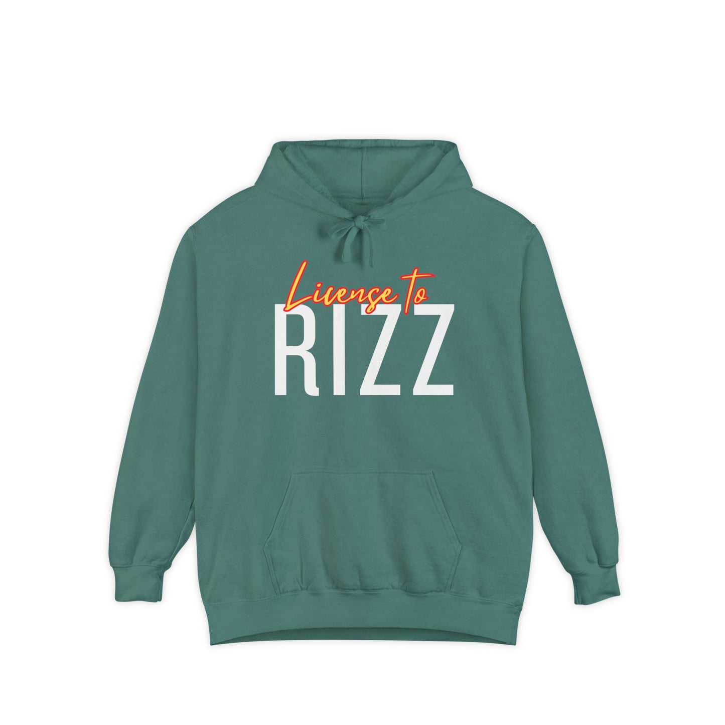 License to Rizz Unisex Garment-Dyed Hoodie - Trendy and Comfortable for Everyday Wear