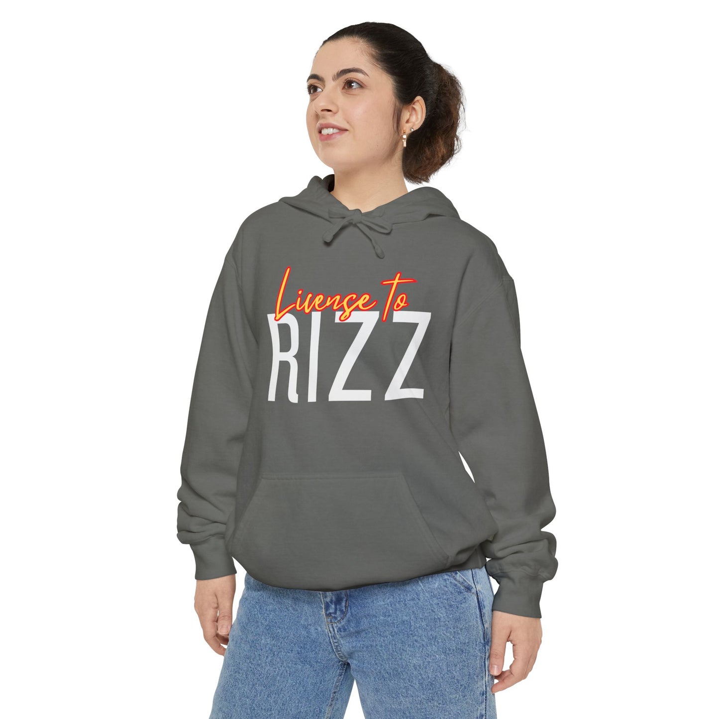License to Rizz Unisex Garment-Dyed Hoodie - Trendy and Comfortable for Everyday Wear