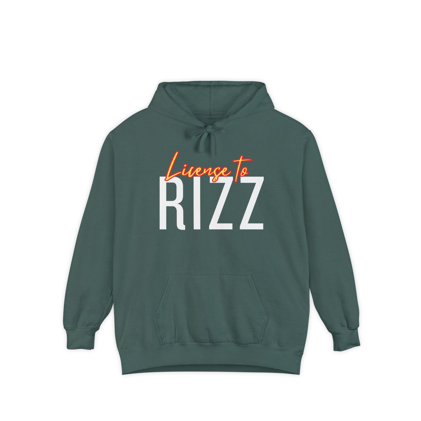 License to Rizz Unisex Garment-Dyed Hoodie - Trendy and Comfortable for Everyday Wear