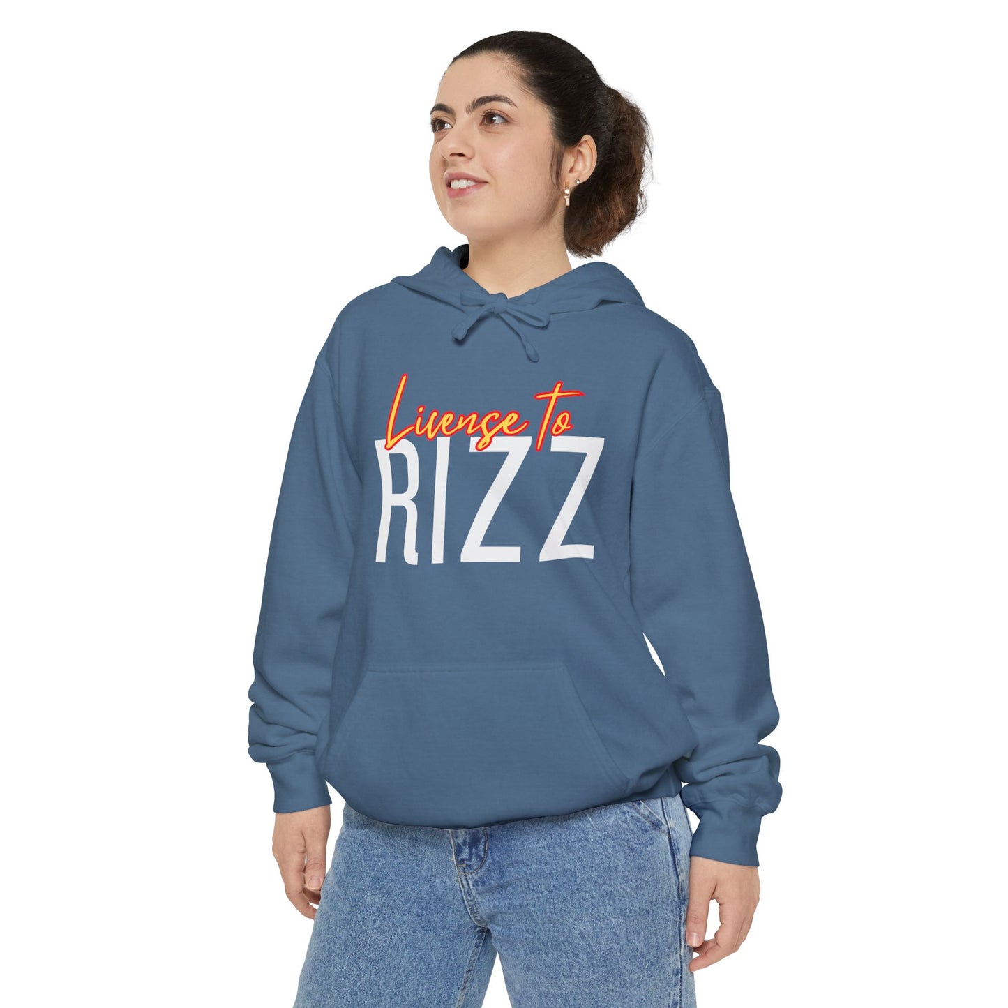 License to Rizz Unisex Garment-Dyed Hoodie - Trendy and Comfortable for Everyday Wear