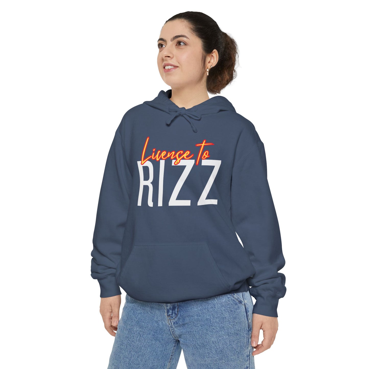 License to Rizz Unisex Garment-Dyed Hoodie - Trendy and Comfortable for Everyday Wear