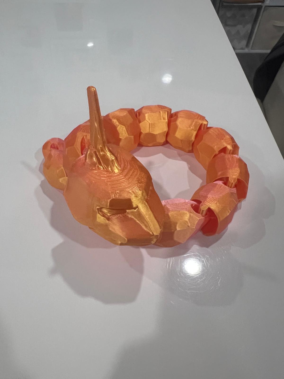 3D-Printed Onix Pokémon Figure – Articulated Crystal Style