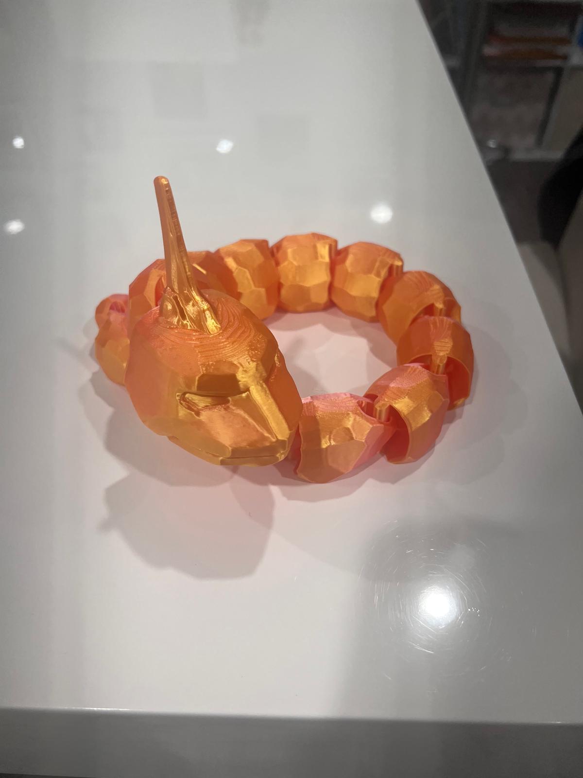 3D-Printed Onix Pokémon Figure – Articulated Crystal Style